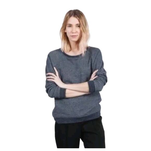 Everlane The Crew Sweatshirt Womens Size XS Marled Gray French Terry - Picture 3 of 8